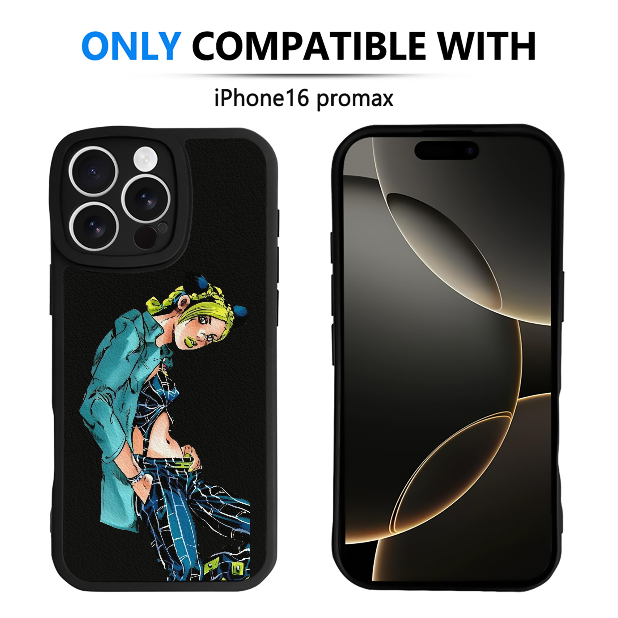 （画像用） "ジョジョの奇妙な冒険 くうじょう ジョリーン JoJo's Bizarre Adventure Jolyne Cujoh " 【iPhone 16シリーズ対応】シリコンスマホケース（レザー調） 材質：シリコン